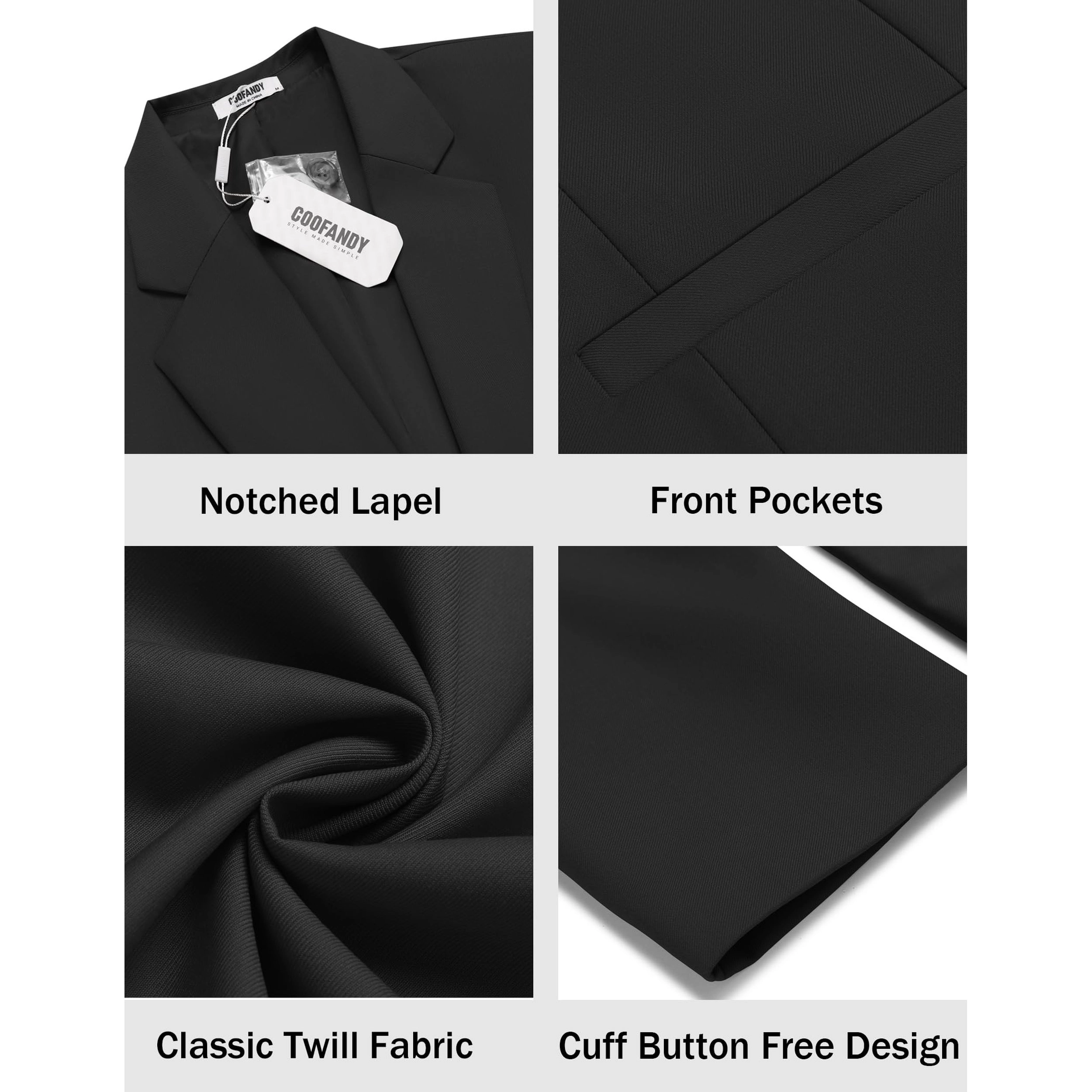 COOFANDY Men's Slim Fit Two Button Notch Lapel Casual Blazer Sport Coat Suit Jacket