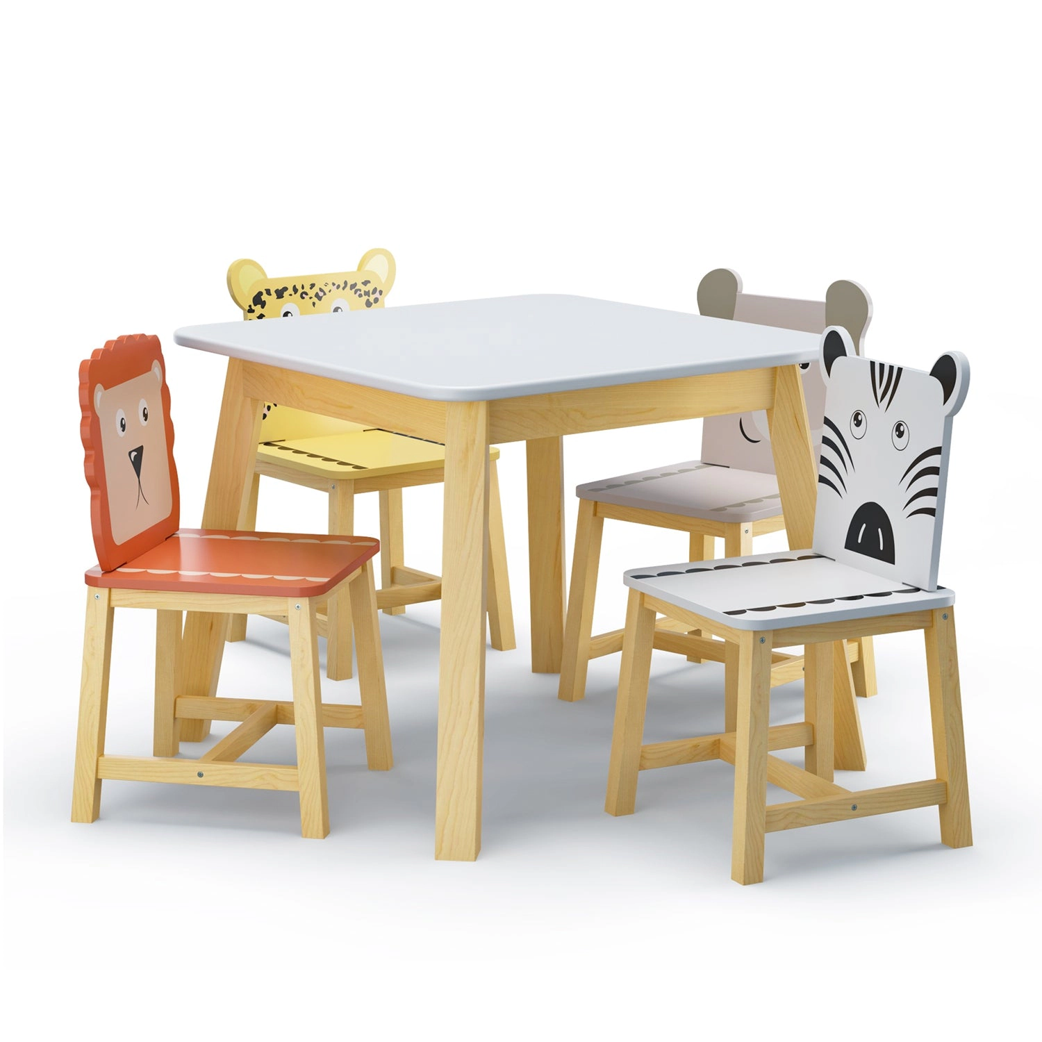 GBruno Animal-Themed Kids Table And 4 Chair Set