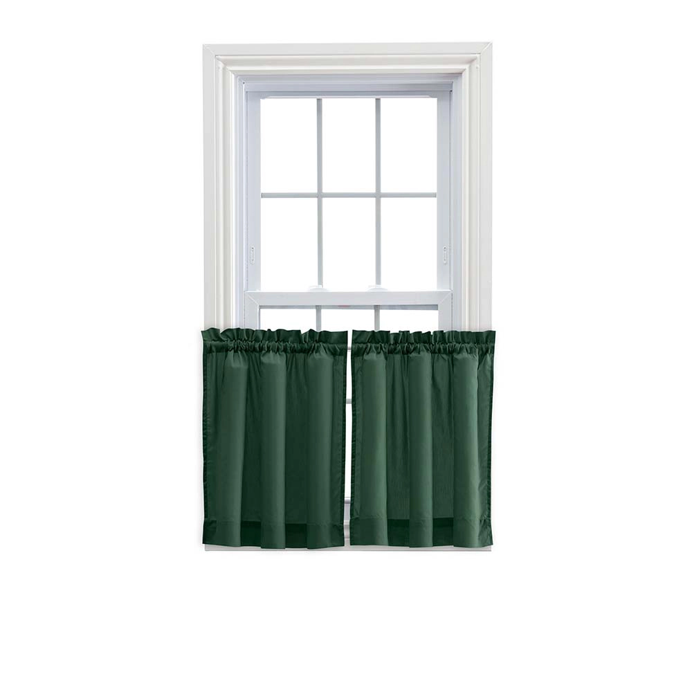 Ellis Stacey 1.5 Rod Pocket Fabric Solid Color Window Tailo Tier Pair