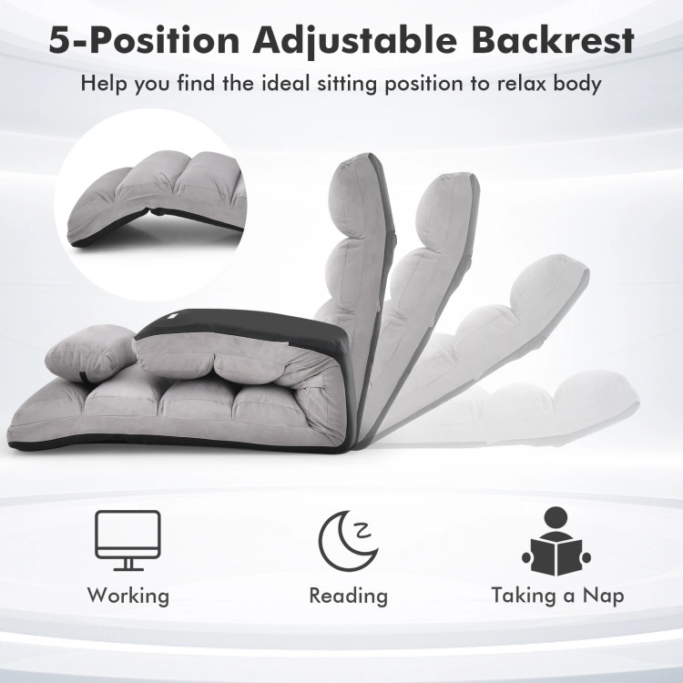 Hivvago Folding Lazy Sofa Couch With Pillow