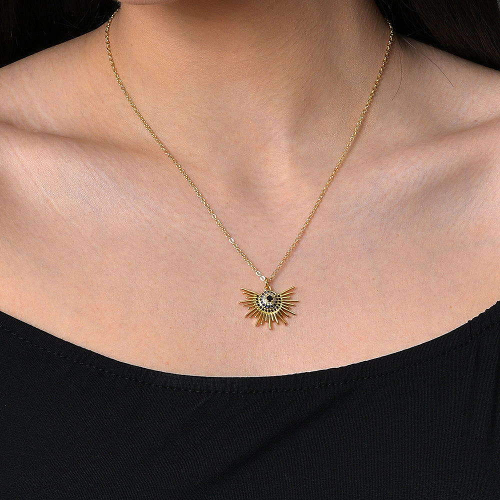SOHI Women's Gold Half-Sol Pendant Necklace