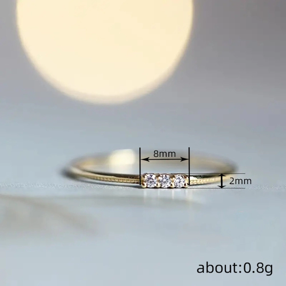 Minimalist Zircon Thin Band Ring for Women Party Daily Wear Fashion Jewelry