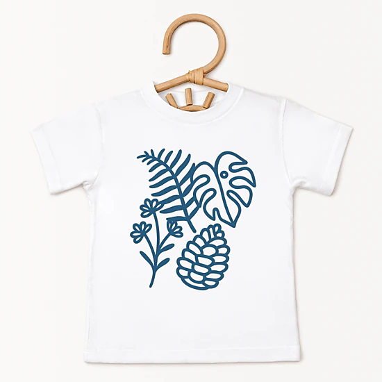 The Juniper Shop - Blue Plants Outline - Toddler Short Sleeve Graphic T-Shirt