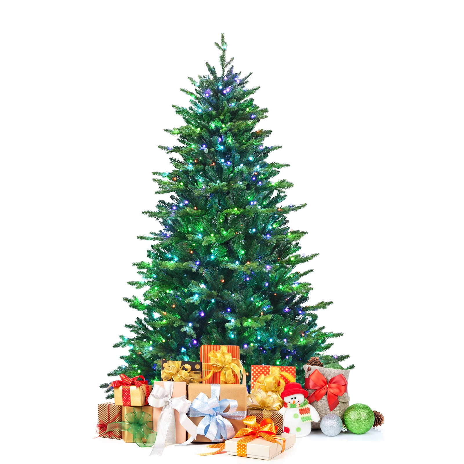 Glintex 7-Ft App-Controlled Christmas Tree with 540 Color-Changing LED Lights, Green