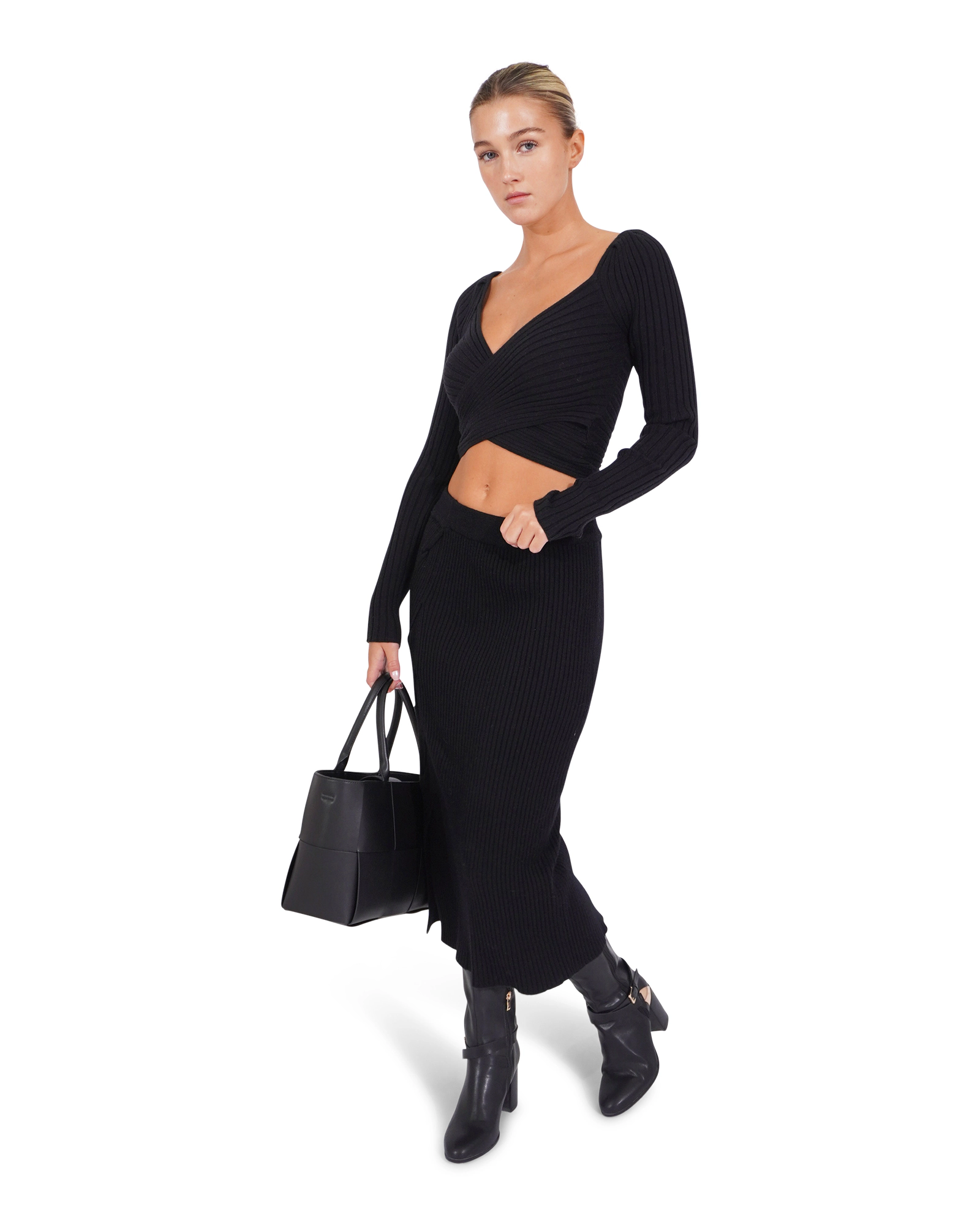 Belle & Bloom Womens All My Life Knit Midi Skirt