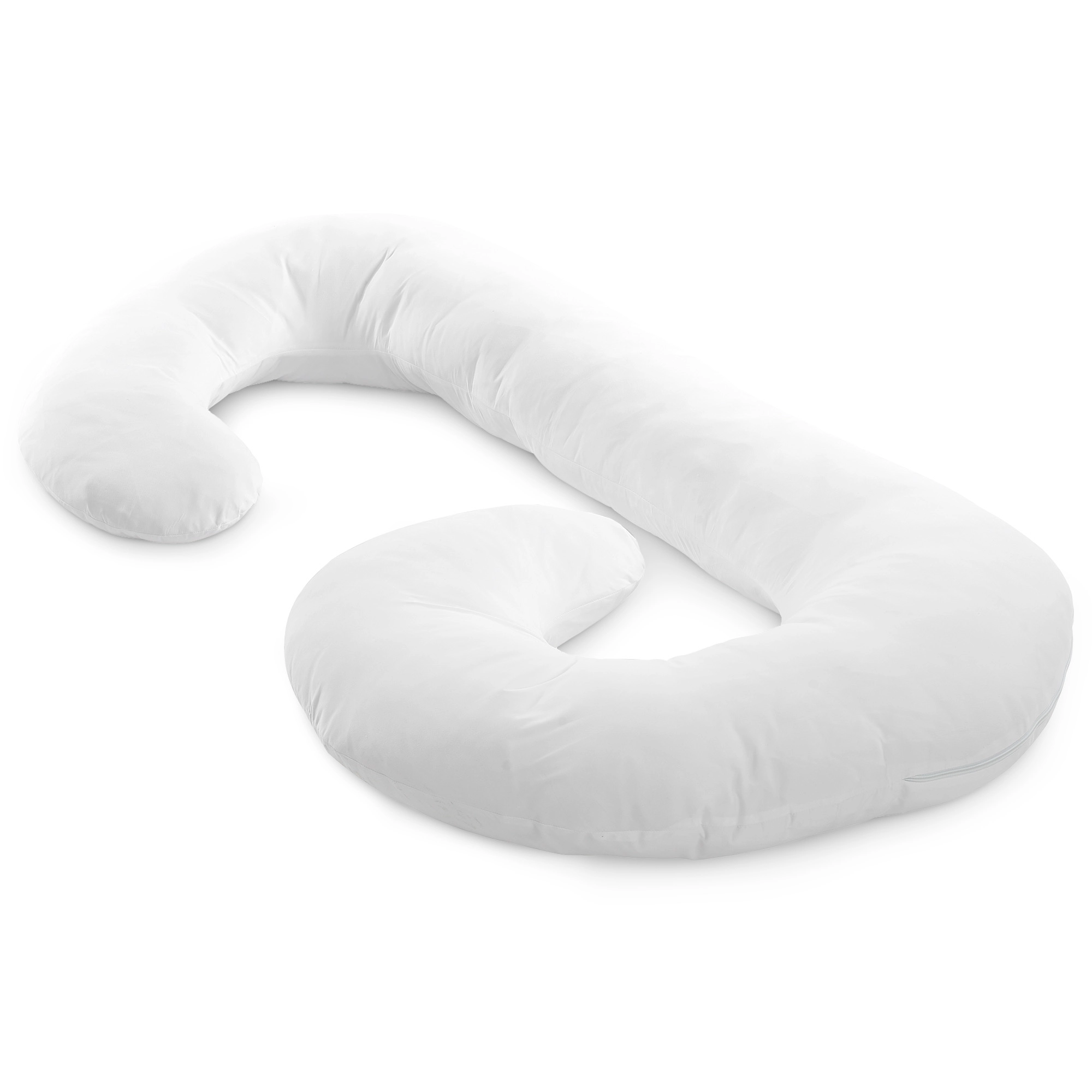 Cheer Collection J-Shaped Kapok Pregnancy Body Pillow, 52 x 28 Inches