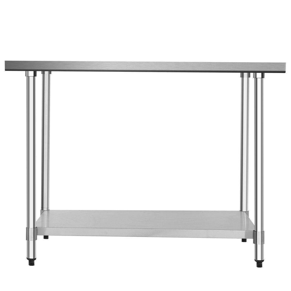 SUGIFT Silver 48-in x 30-in 550-lb Stainless Steel Commercial Kitchen Work Prep Table with Under Shelf