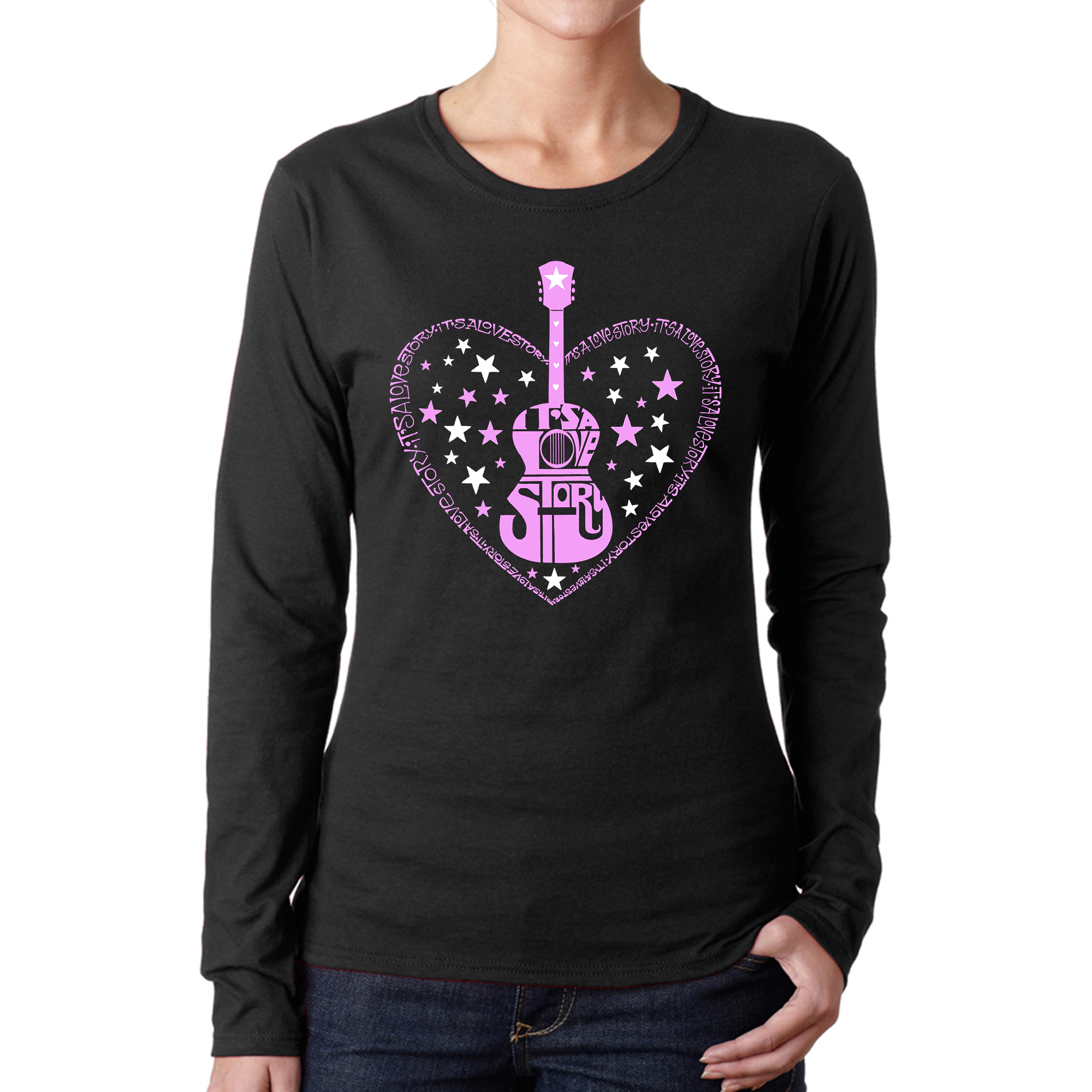 LA Pop Art Women's Word Long Sleeve T-Shirt - It's A Love Story