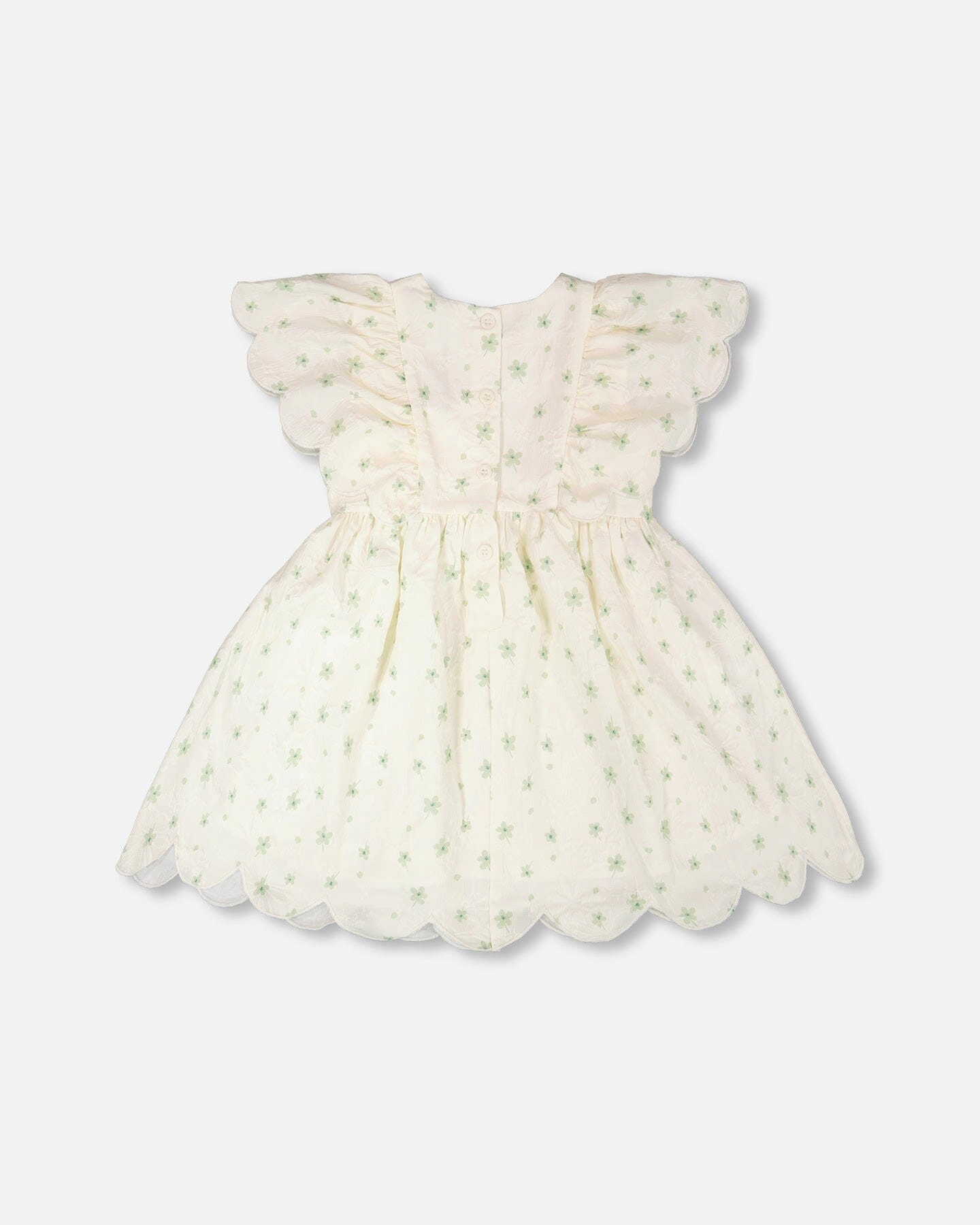 Deux par Deux Girls Jacquard Dress Printed Flowers