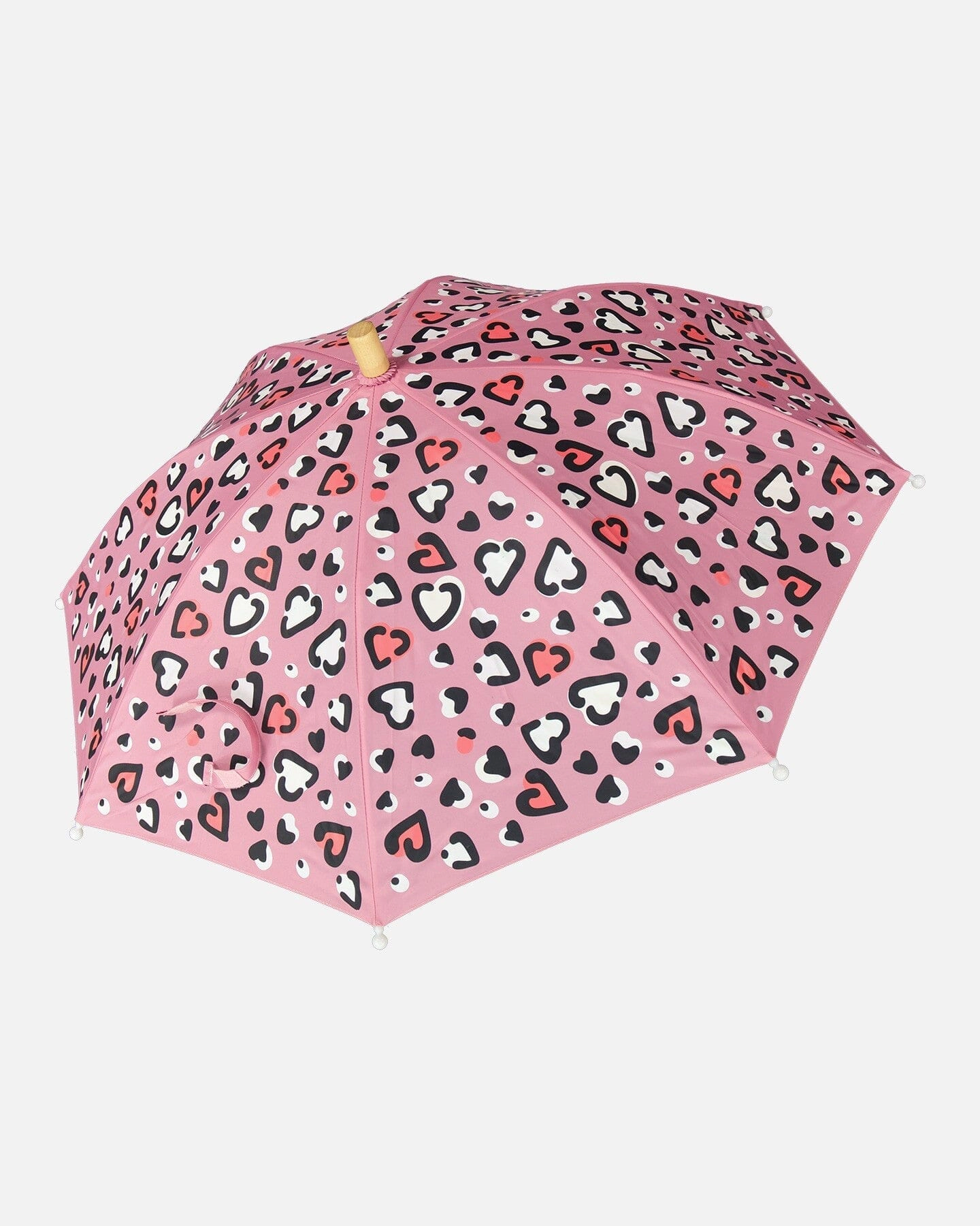 Deux par Deux Girls Color-Changing Umbrella Hearts Print