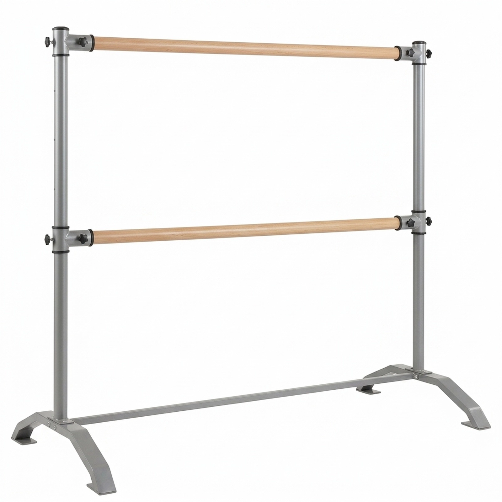 SUGIFT Double-Bar Ballet Barre Stretching Machine with 4-Level Height Adjustable Bar 145-lb Capacity Silver, Pink, Black
