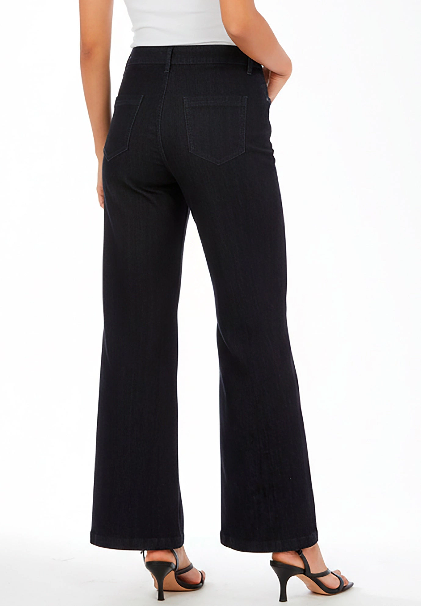 Jessica London Women's Plus True Fit Wide Leg Jean