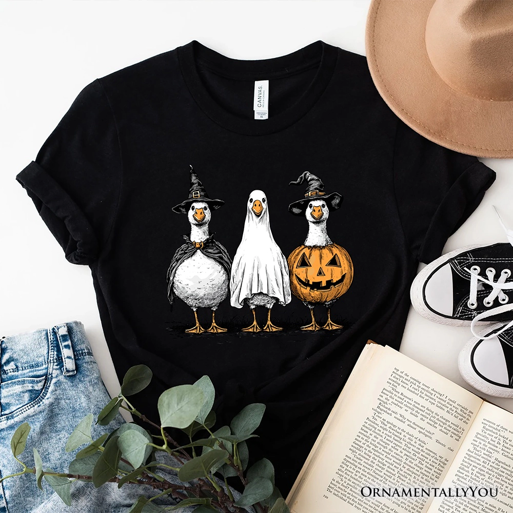 OrnamentallyYou Unisex Haunting Honkers Goose Funny Halloween T-Shirt
