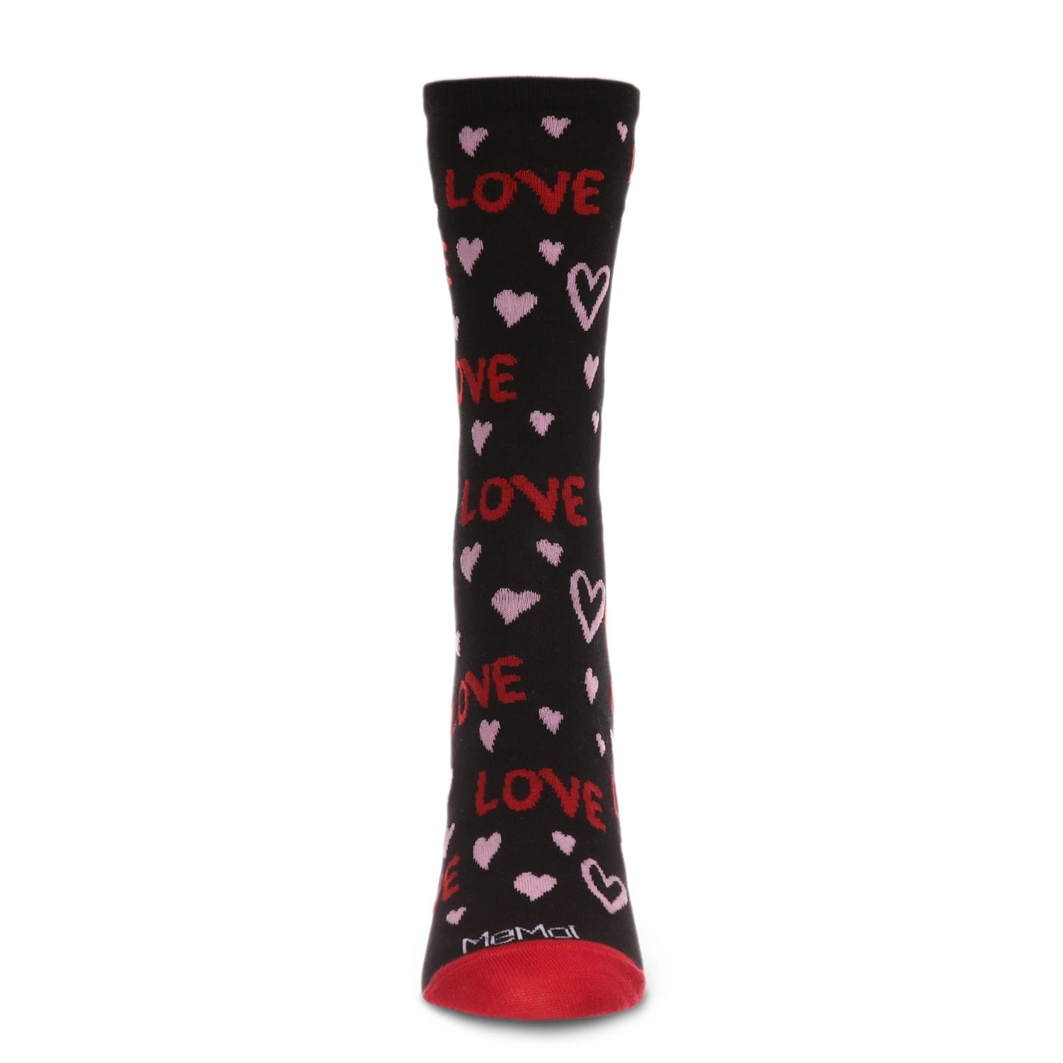 MeMoi Women's Love and Hearts Bamboo Blend Crew Socks