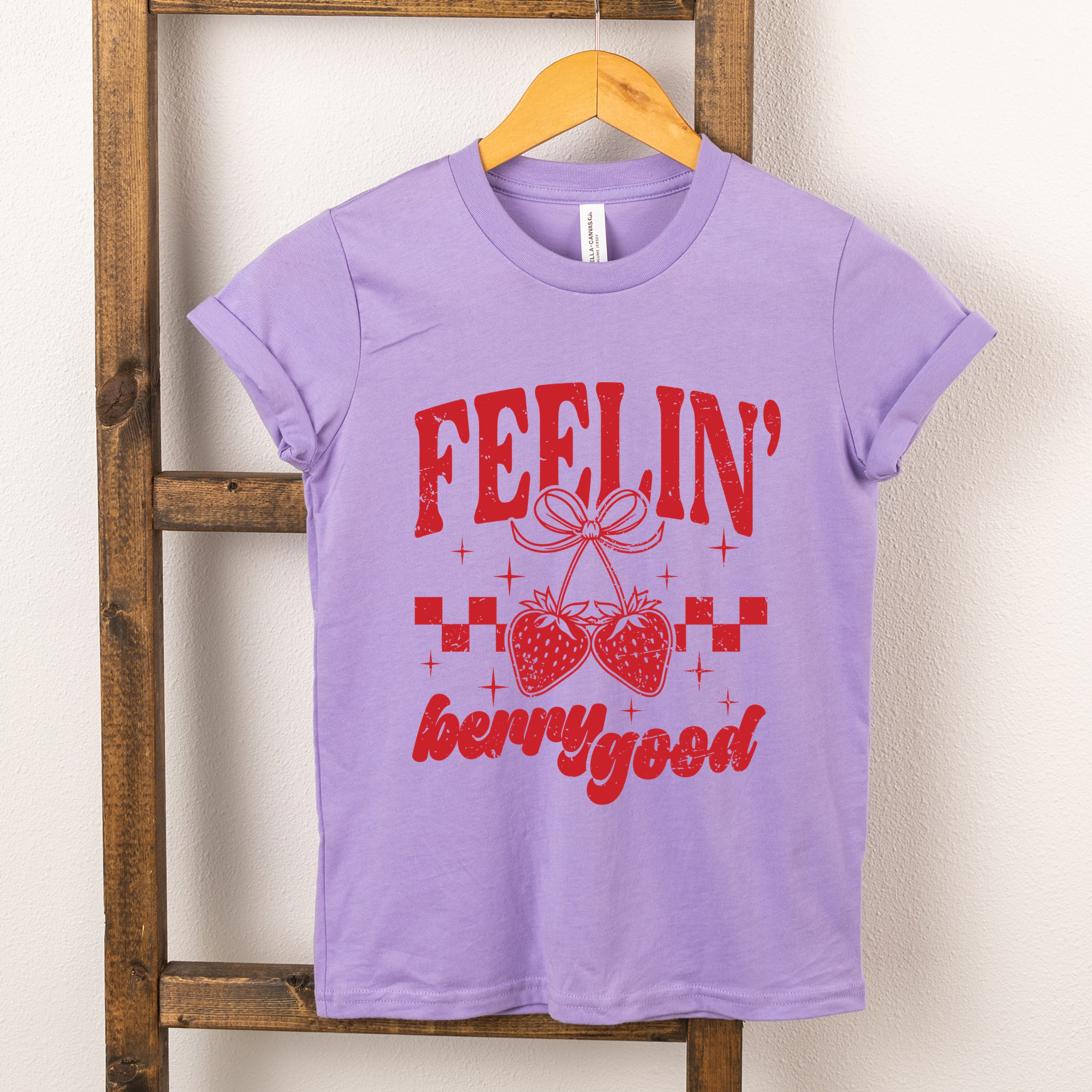The Juniper Shop - Feelin' Berry Good Checkered Youth Short Sleeve Graphic T-Shirt