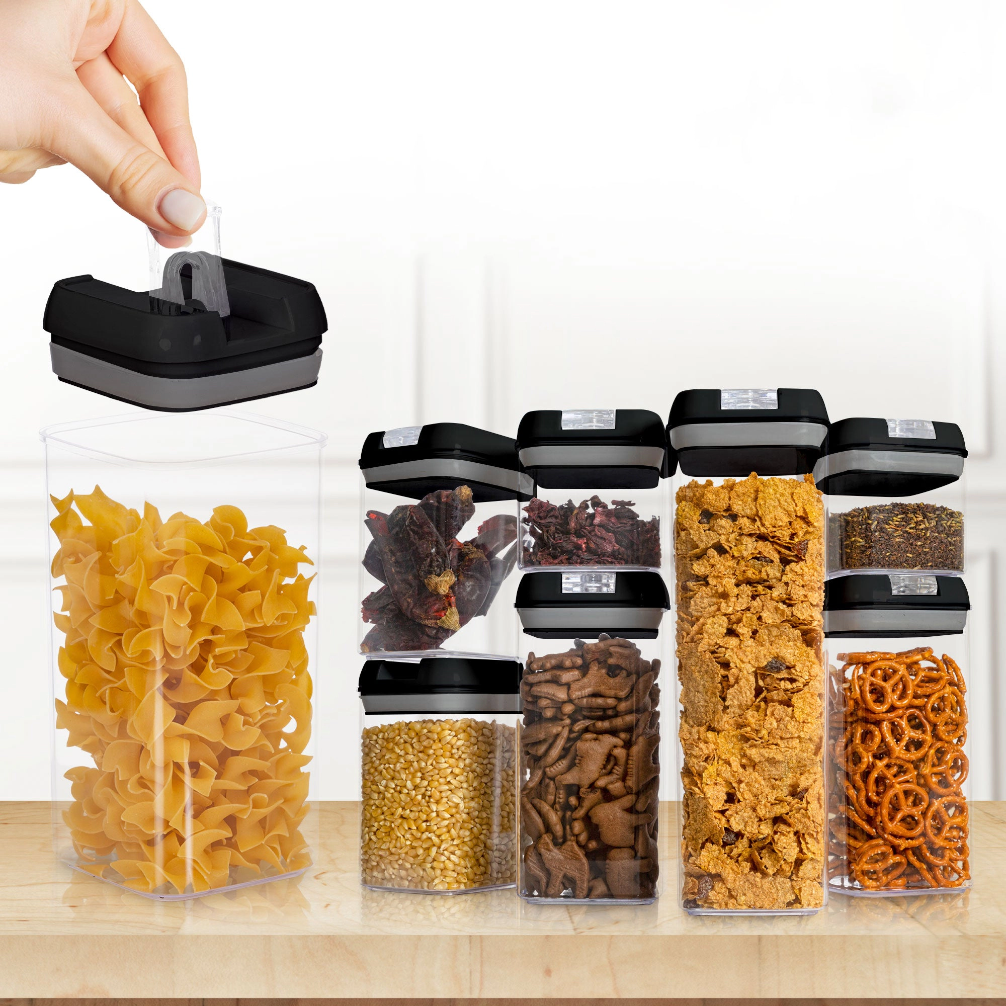 Cheer Collection Set of 7 Airtight Food Storage Containers plus Dry Erase