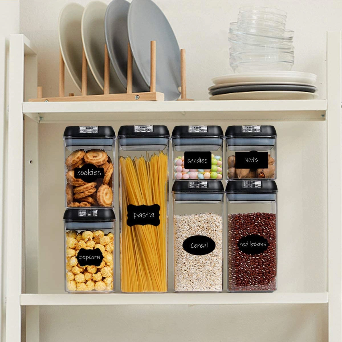Cheer Collection Set of 7 Airtight Food Storage Containers plus Dry Erase