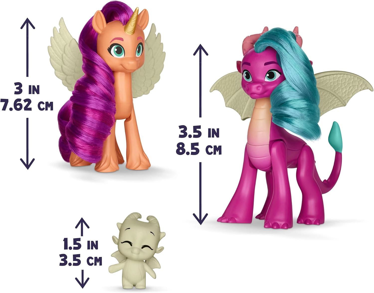 My Little Pony: Tell Your Tale Dragon Light Reveal, 3 Glow in The Dark Dolls, 3-Inch Scale Toys for Girls and Boys Ages