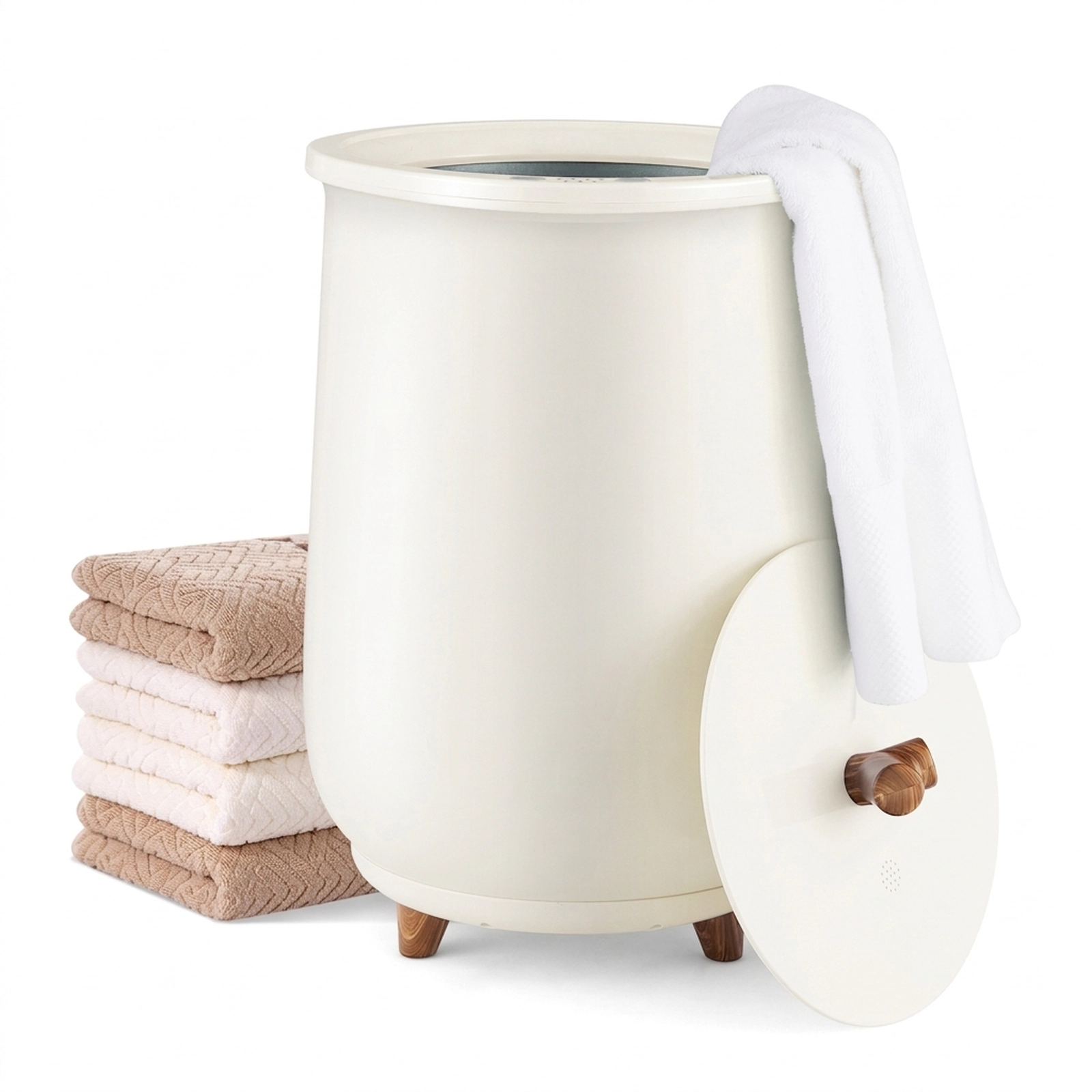 SUGIFT 23L Bucket Style Fragrant Disc Holder 3 Heat Levels Towel Warmer 13.5-in Dia x 21-in 465W 120V Gray