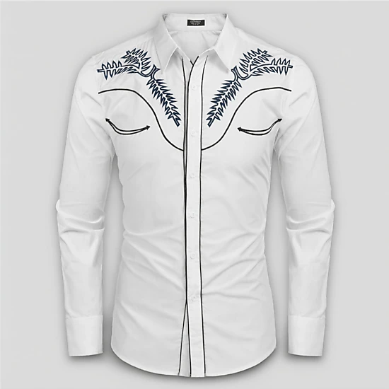 COOFANDY Men's Slim Fit Long Sleeve Western Shirt