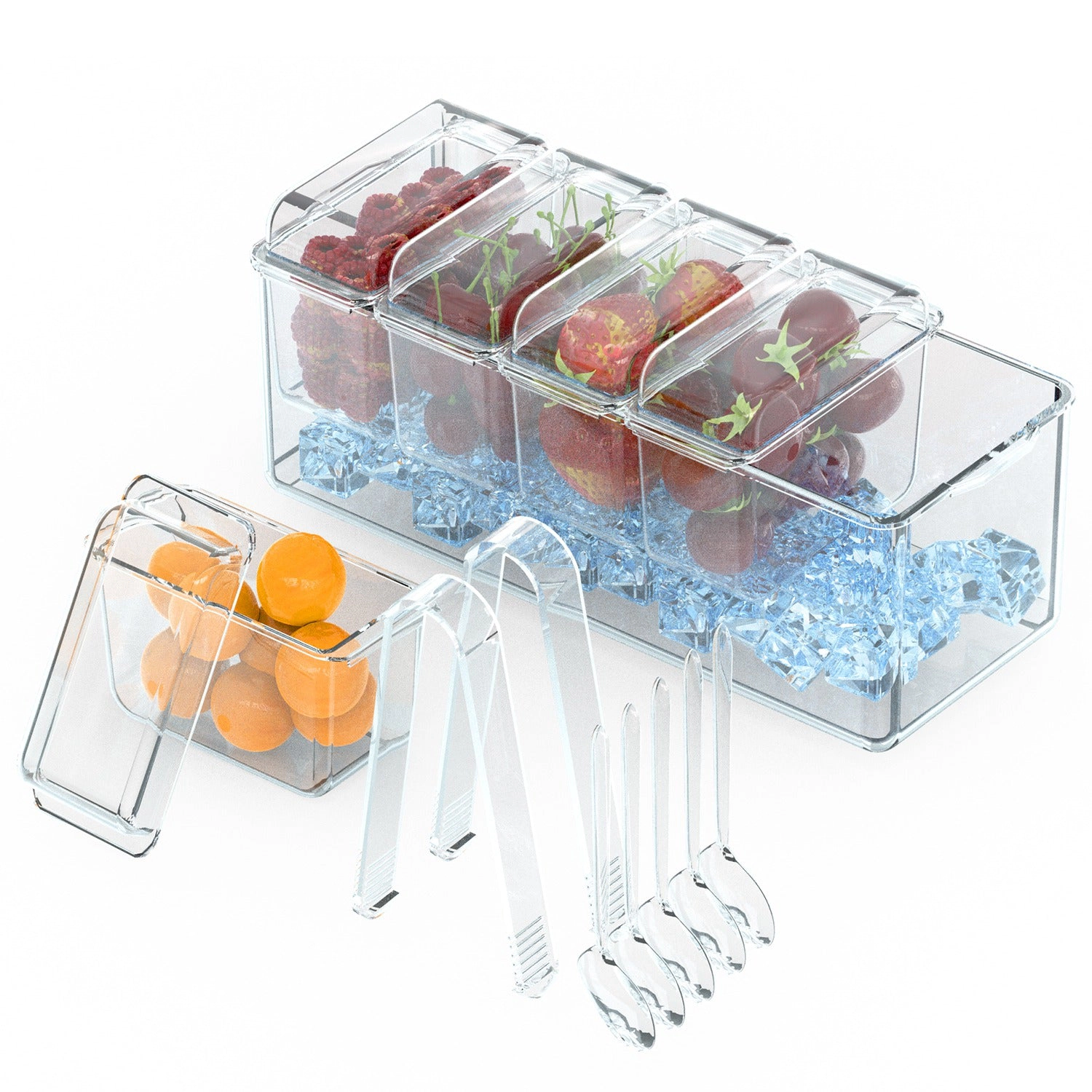 GBruno Ice Chilled Condiment Caddy With 5 Containers