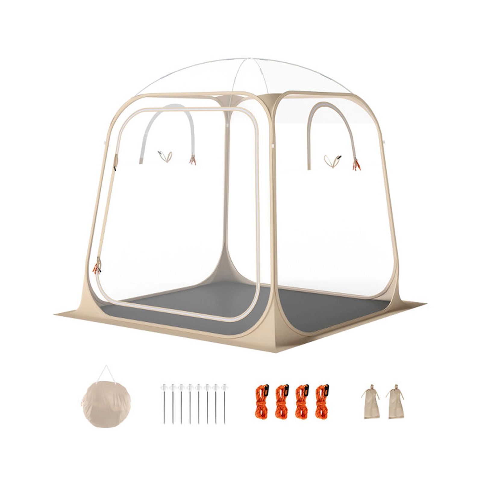 SUGIFT Pop Up Clear Bubble Sports Tent Pod with Sealed Floor 7 x 7FT Transparent