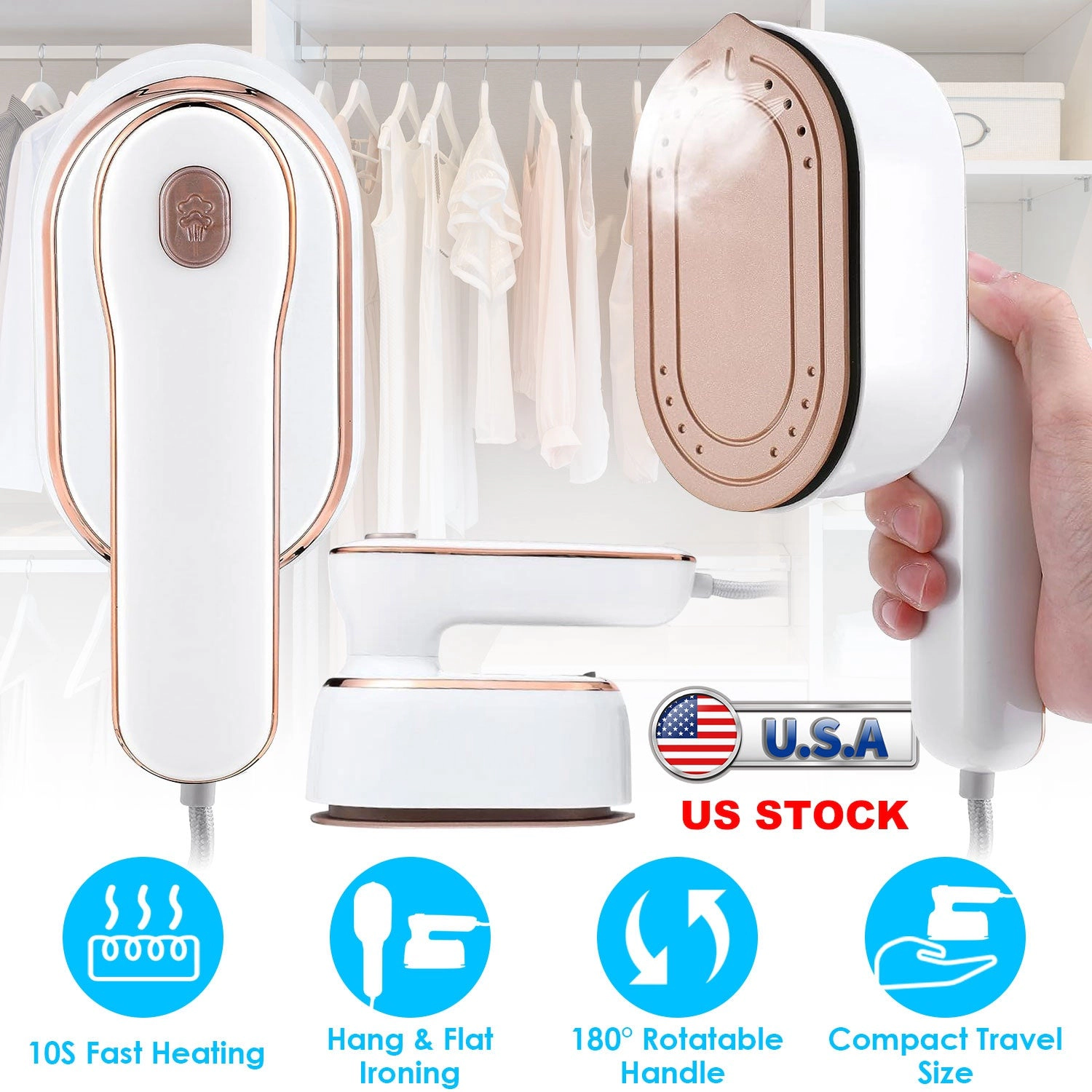 GBruno 1000W Portable Handheld Garment Steamer