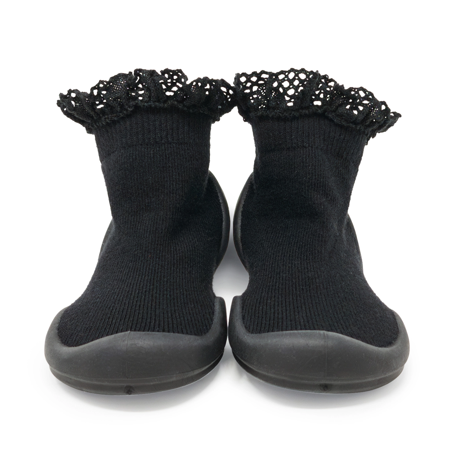 Komuello Toddler Girl First Walk Sock Shoes Lace trim