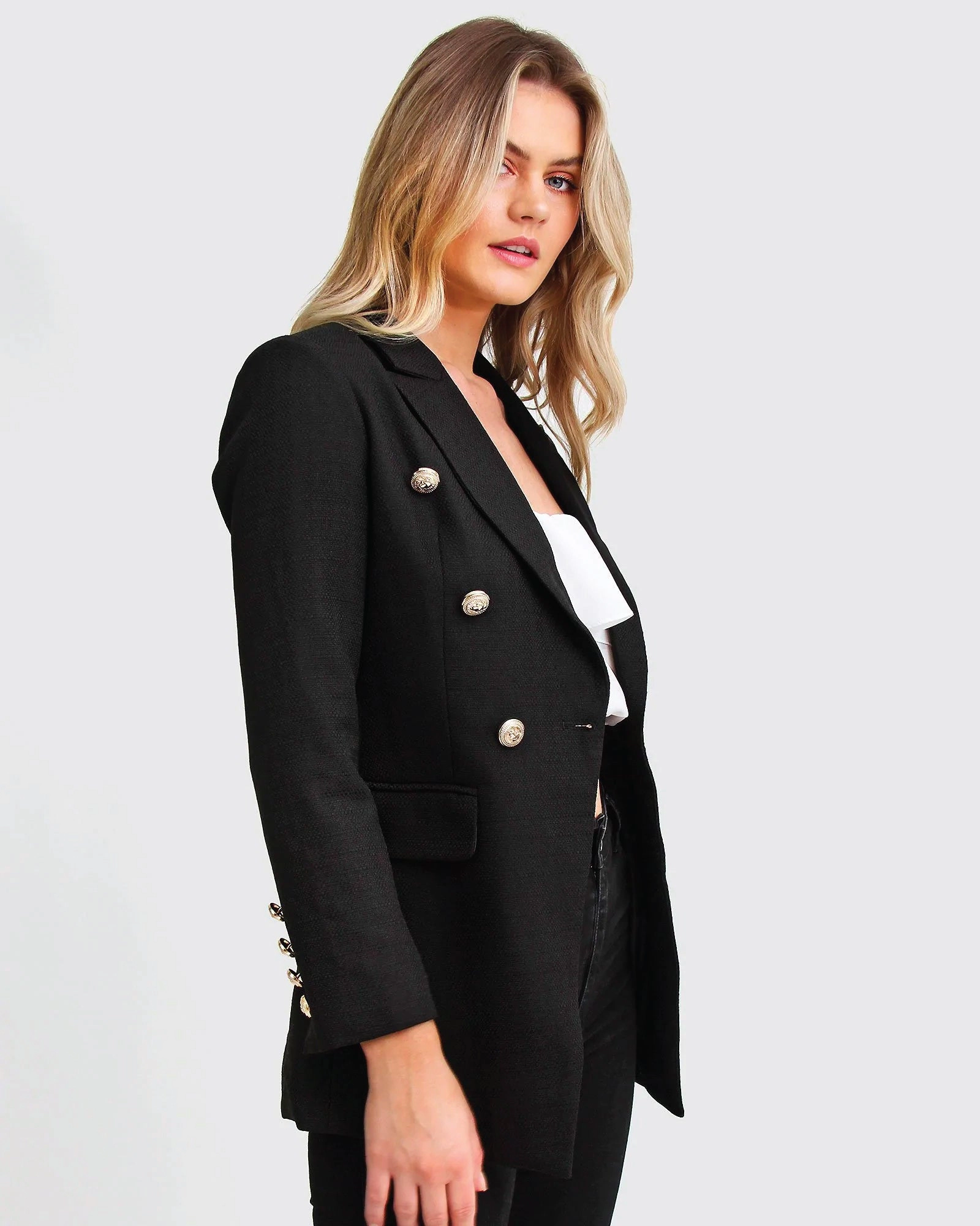 Belle & Bloom Womens Princess Polina Textured Weave Blazer