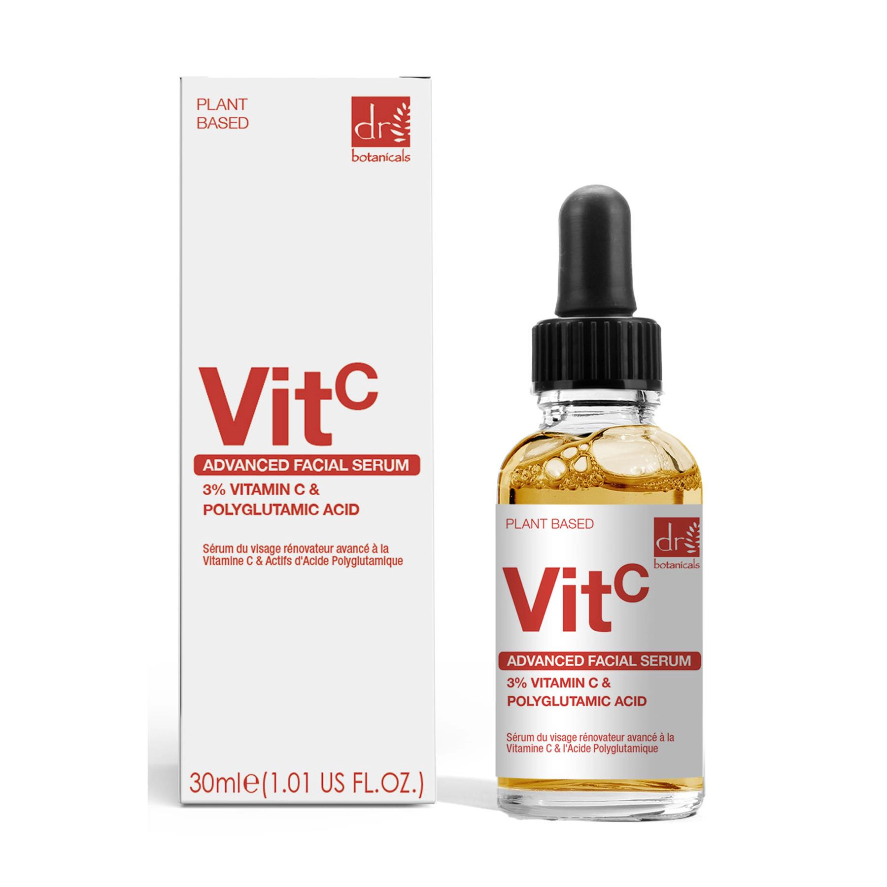 Dr Botanicals Advanced Facial Serum 3% Vitamin C with Polyglutamic Acid 30ml
