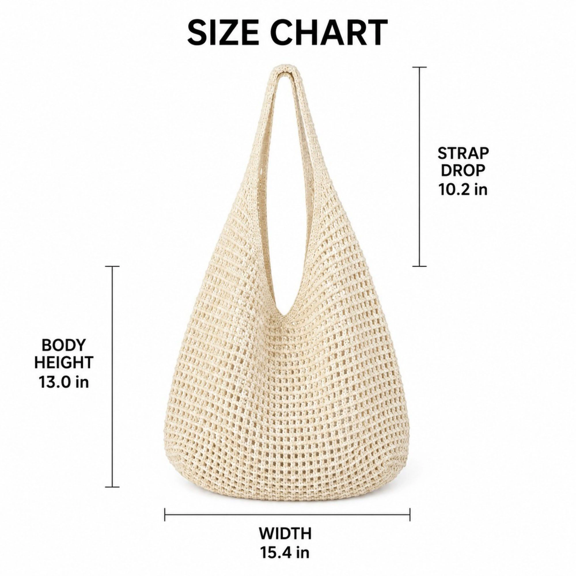 Alilang Women's Crochet Tote Bag Red Open Knit Shoulder Large Capacity Hobo Purse