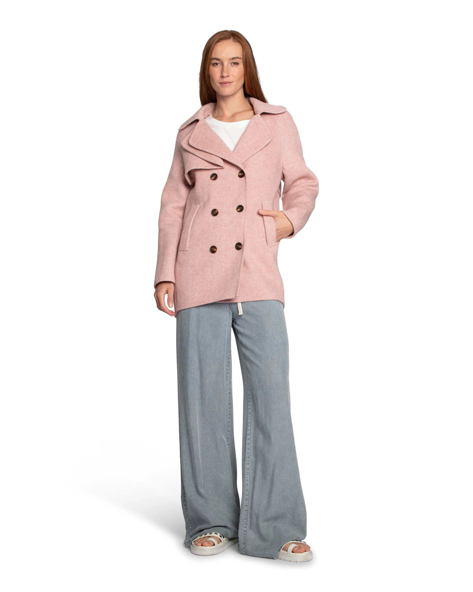 Belle & Bloom Womens Wanna Be Loved Wool Blend Peacoat