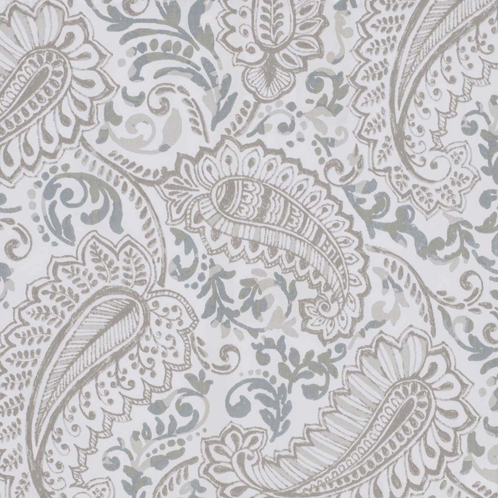 Ellis Shannon Printed Paisley Pattern on Cotton Fabric Tailo Tiers 1.5 Rod Pocket