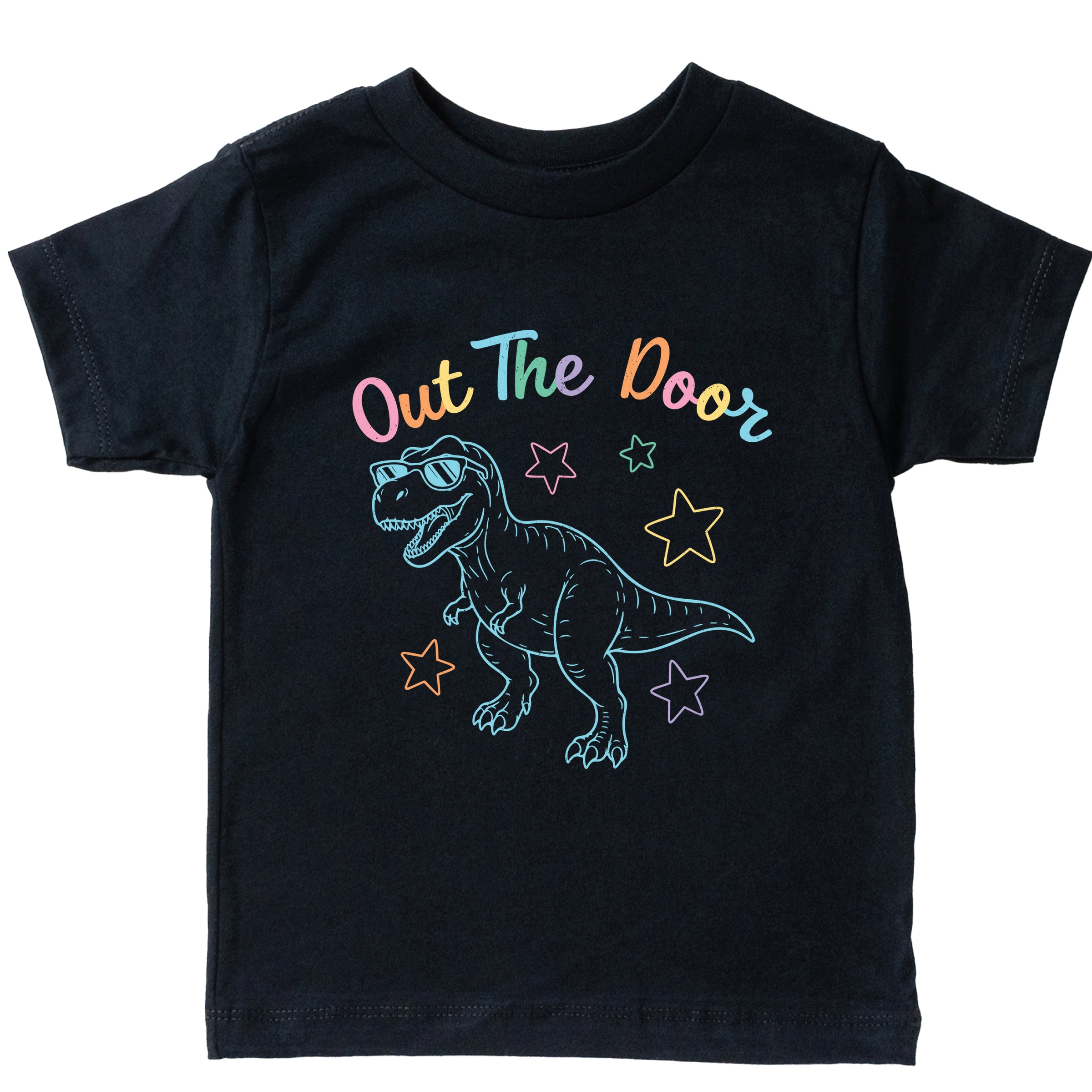 The Juniper Shop - Toddler Short Sleeve Graphic T-Shirt Out Door Dinosaur Stars