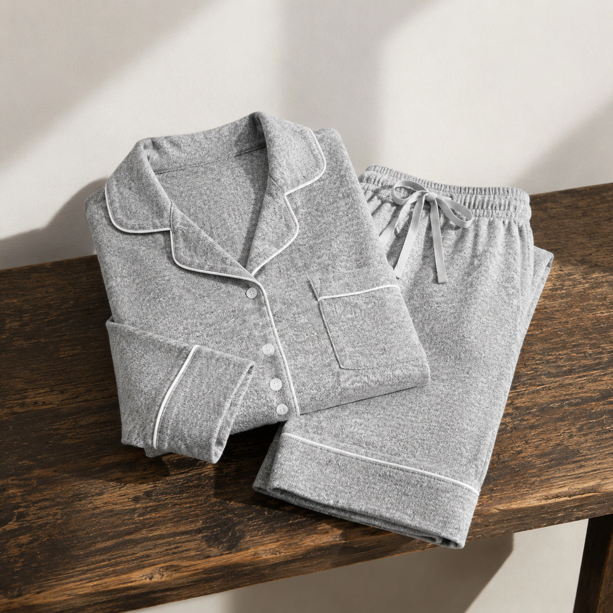 WZK Womens 2-Piece Ultra Soft Button Down Lounge Pajama Set With Pockets
