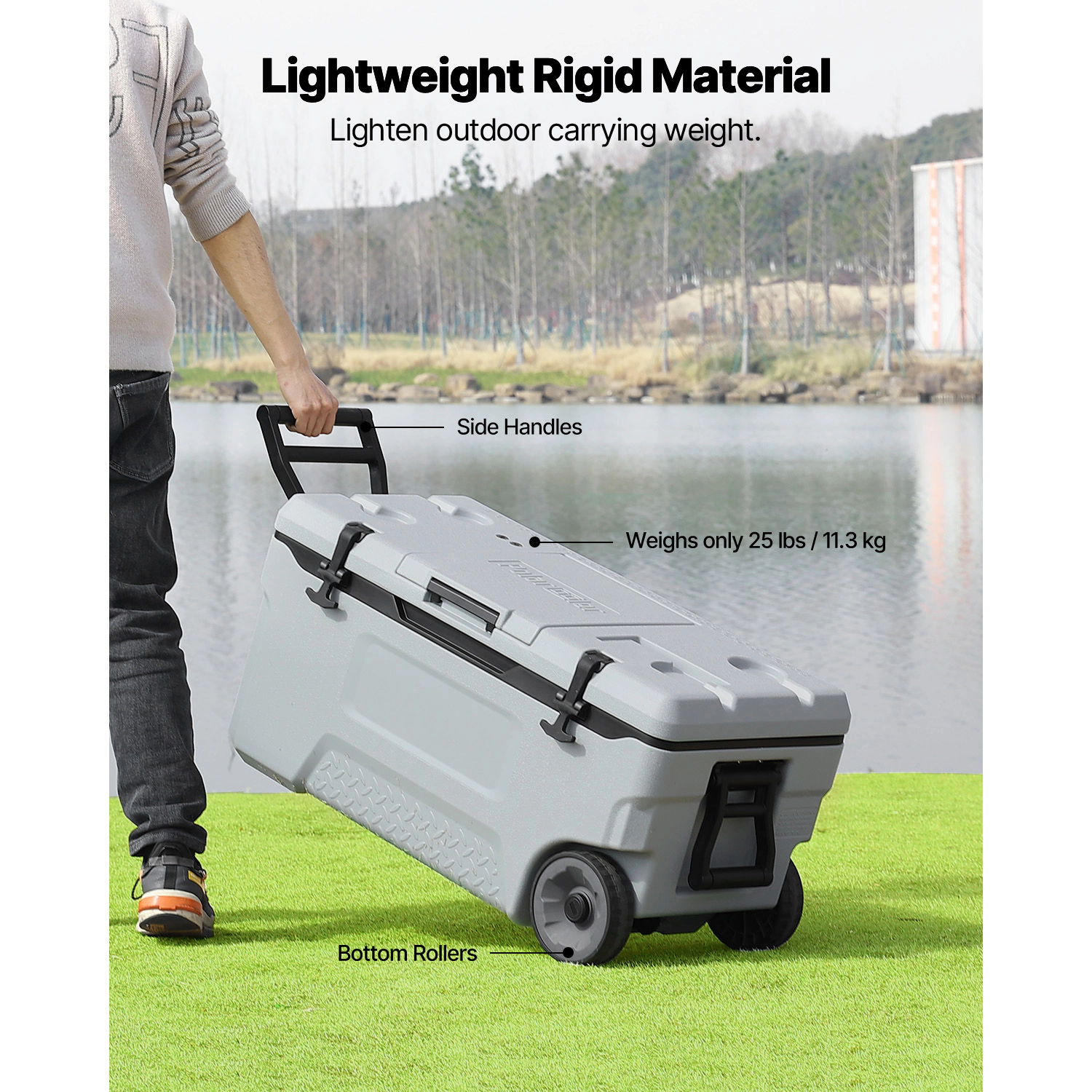 HONGGE Portable Cooler with Ice Retention for Picnics