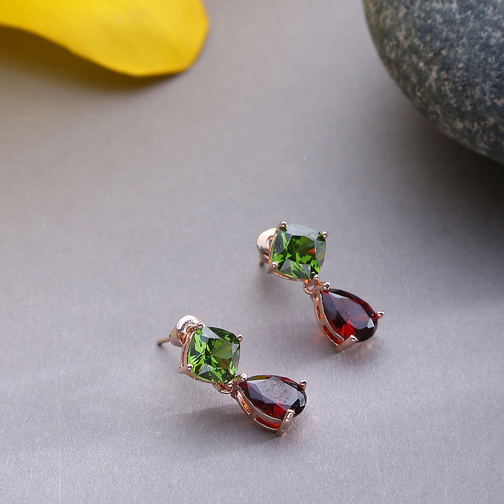 SOHI Women's Crystal-Hue Drop Earrings