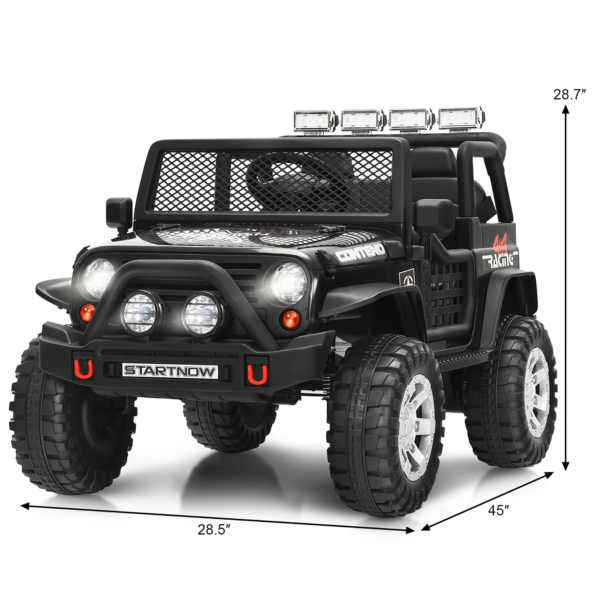Costway 12V Kids Ride On Truck Remote Control Electric Car with Lights&Music Pink