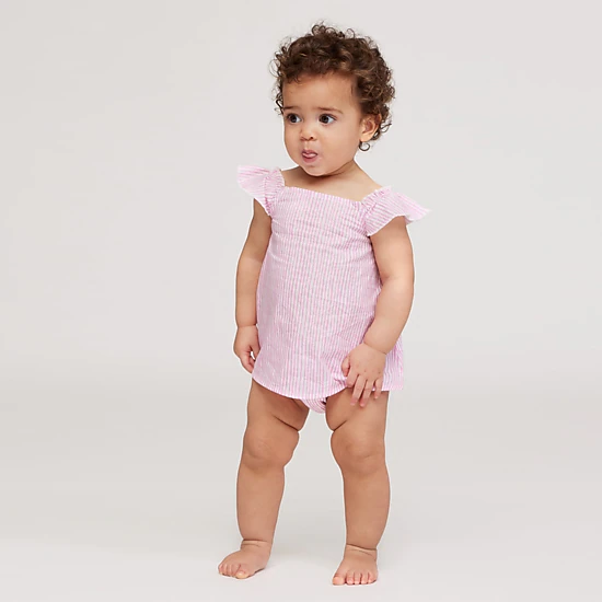 Rockets of Awesome Stripe Flutter Sleeve Top For Baby Girl