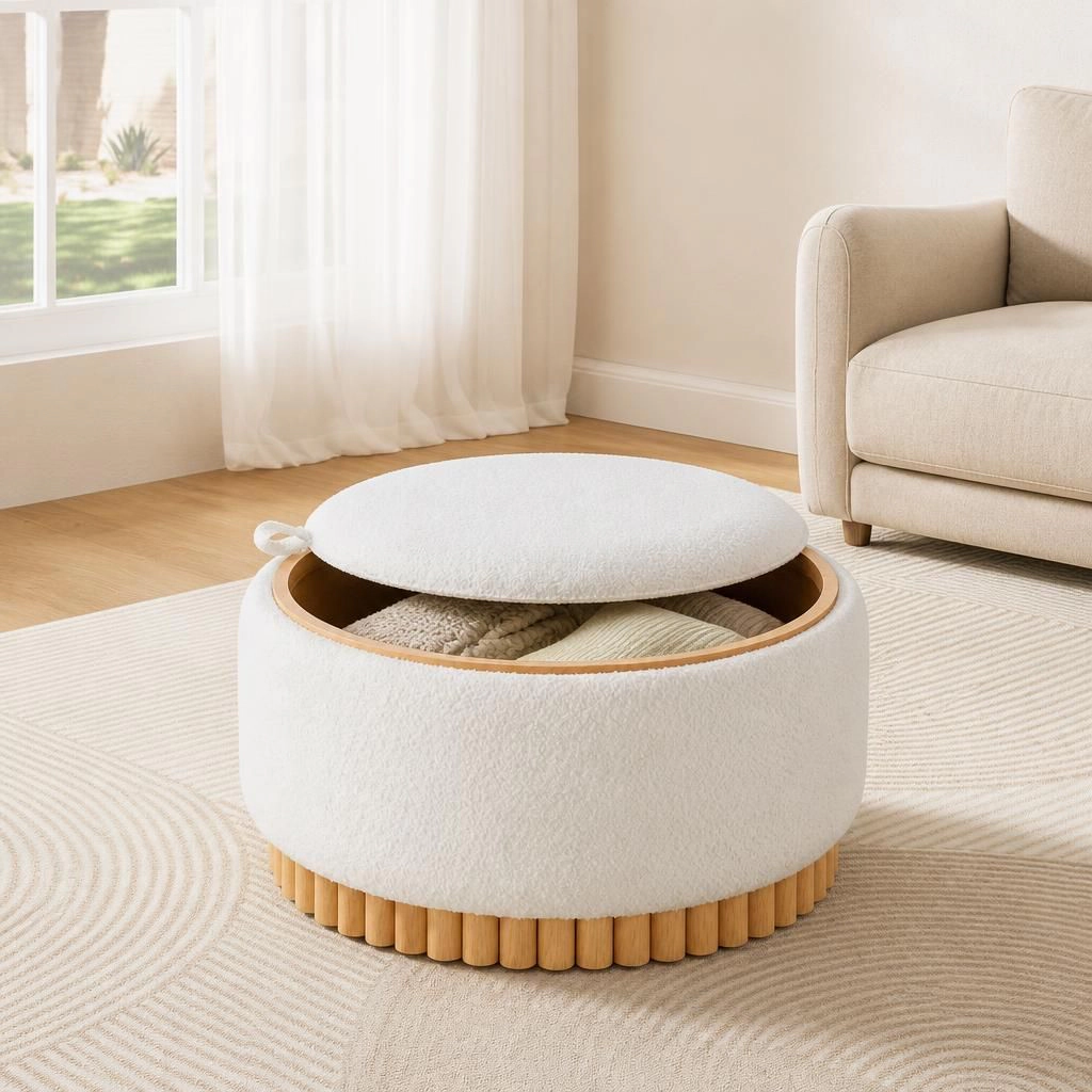 GOODSILO Square Upholstered Multi Functional Ottoman