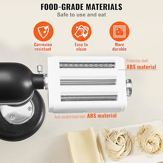 HONGGE Pasta Attachment for KitchenAid Stand Mixer Stainless Steel Pasta Roller Cutter Set Including Pasta Sheet Roller