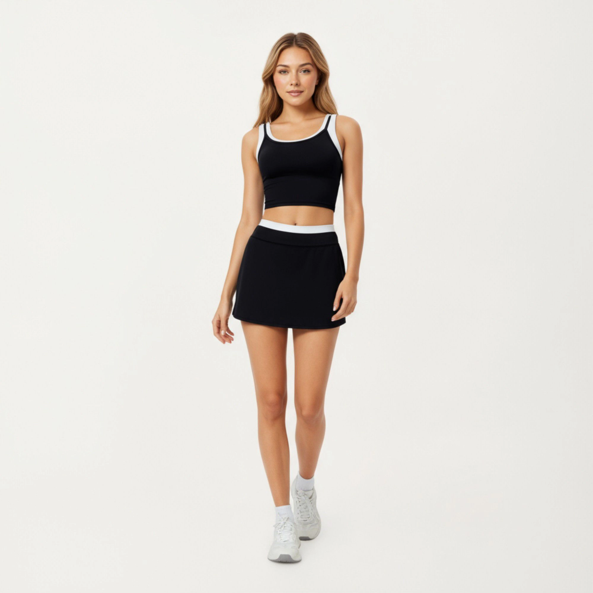 Anna-Kaci Women's High-Waist Active Skort with Wide Supportive Waistband and Smooth Stretch Performance Fabric