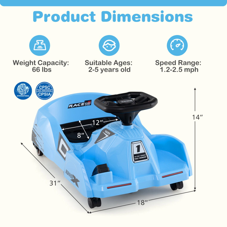 Hivvago 12V Electric Cleaning Go Kart with Detachable Mop and Remote Control
