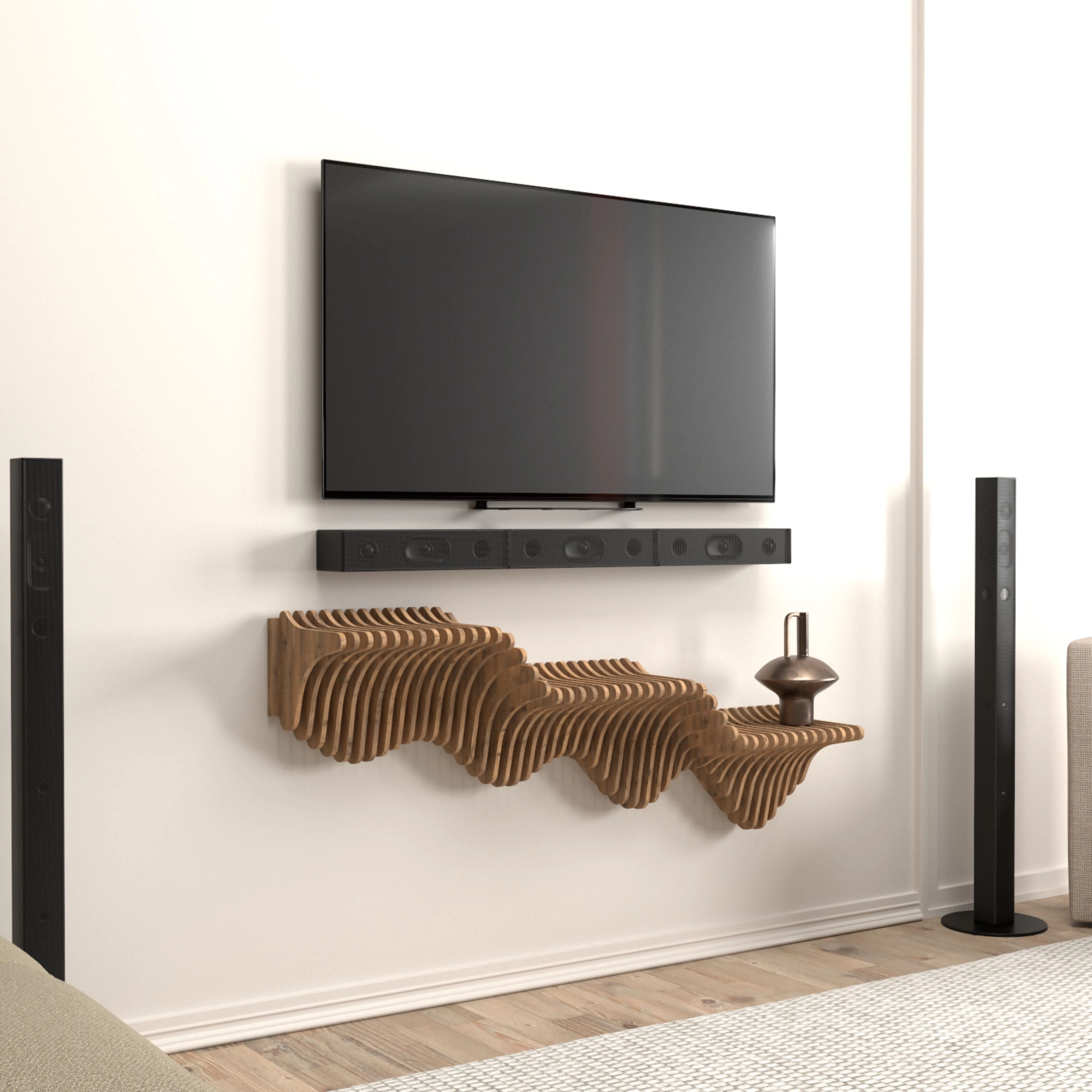 Wear Sierra 40" Geometric Floating Wall Shelf