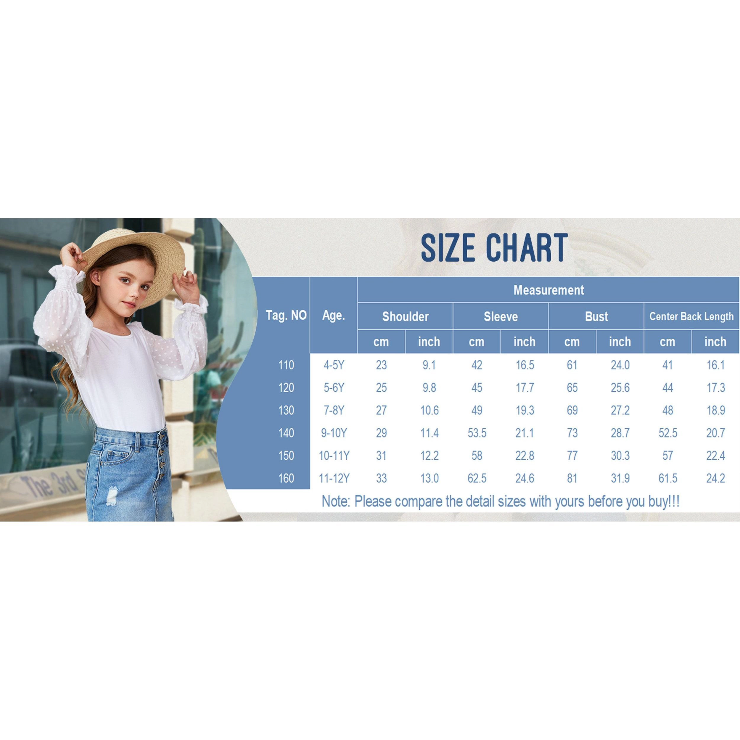 Arshiner Long Sleeve Shirts For Girls Casual Ruffle Cuffs Cute With Polka Dot Tops Girl