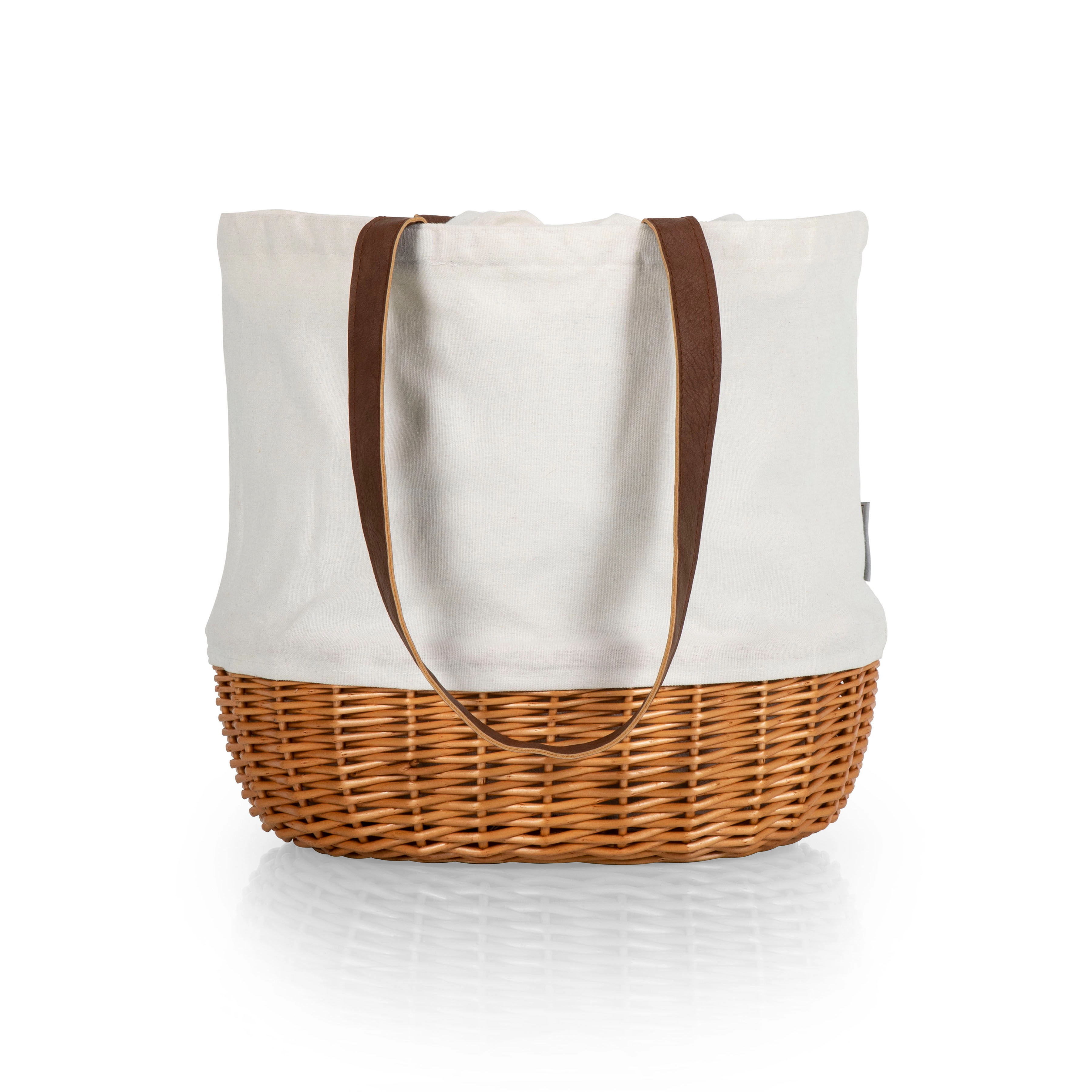PICNIC TIME Coronado Canvas and Willow Basket Tote