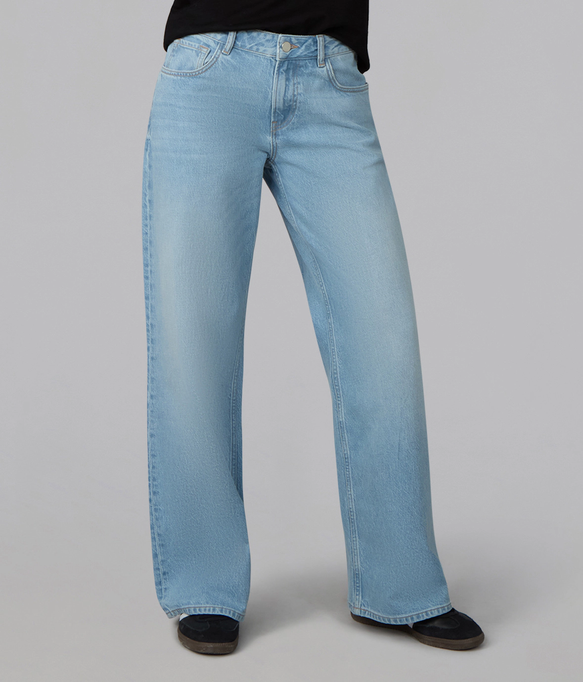 Lola Denim Womens Colette High Rise Wide Leg Jeans