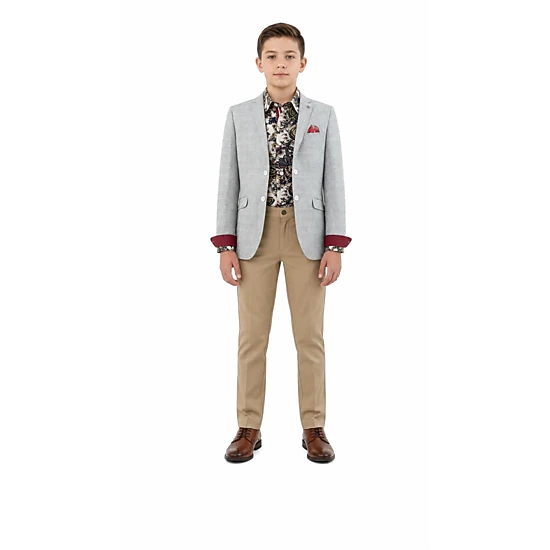 Elie Balleh Boys Slim Fit Mélange Jacket