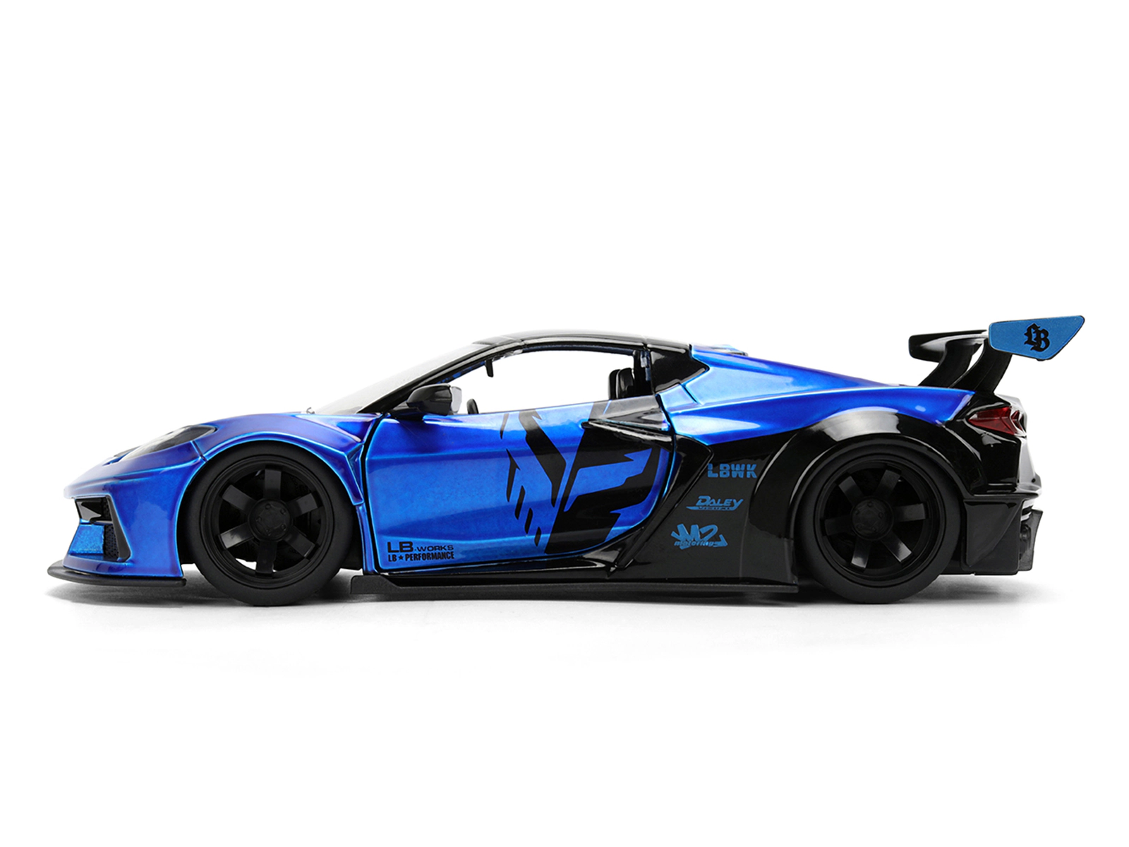 Jada Chevrolet Corvette C8 "Liberty Walk" Candy Blue and Black "Hyper-Spec" Series 1/24 Diecast Model Car by Jada