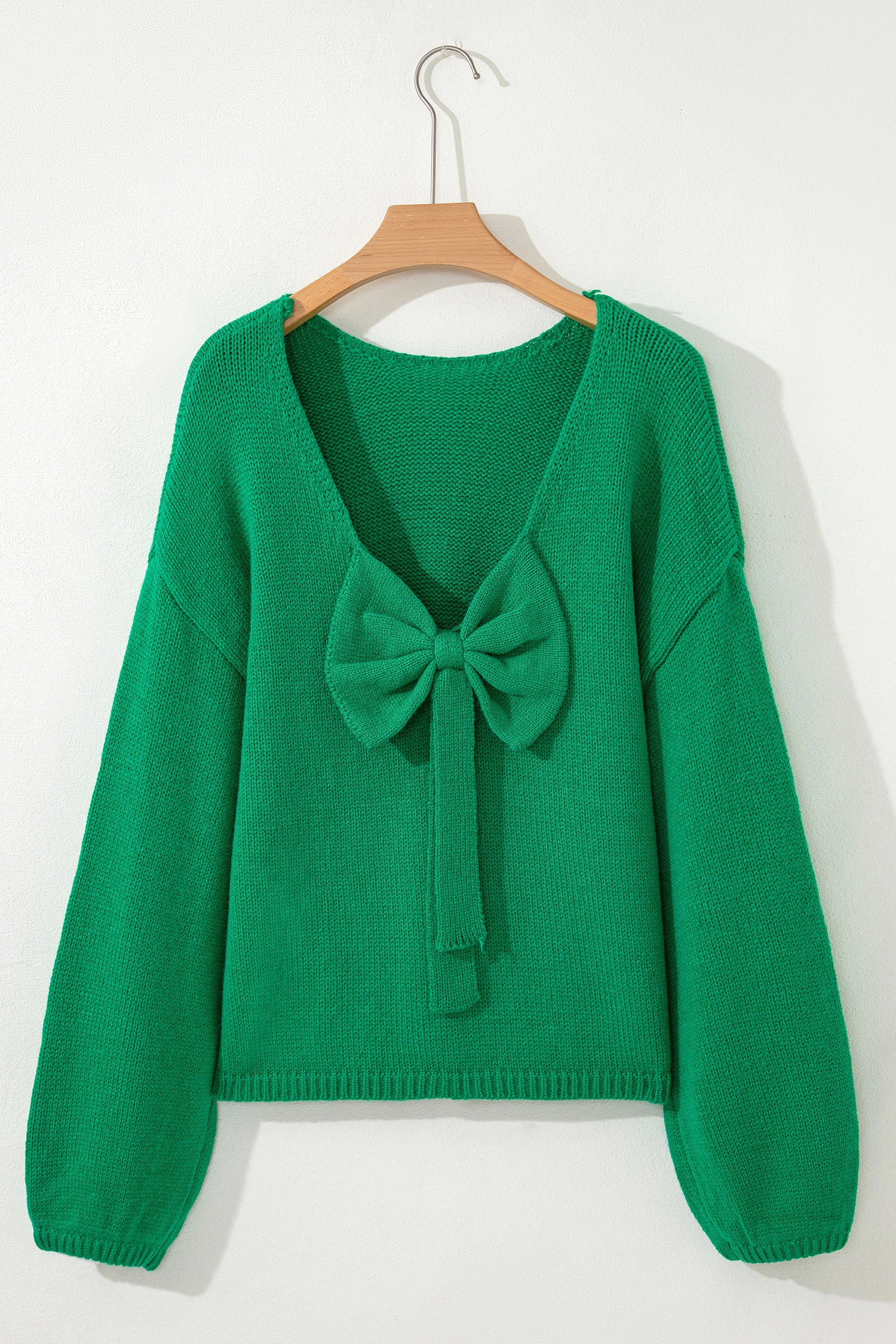 Threaded Pear Women's Raven Backless Bubble Sleeve Sweater